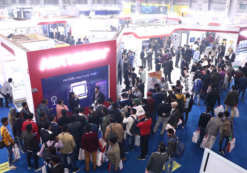 2026年印度新德里安防展览会IFSEC INDIA 展馆现场,专业观众参观实况