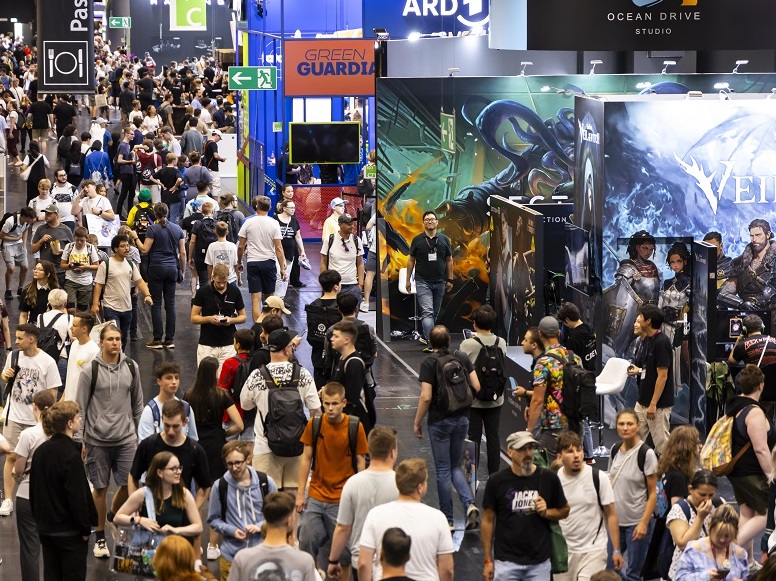 2027年德国科隆游戏展览会Gamescom参展商与海外采购商展台洽谈现场