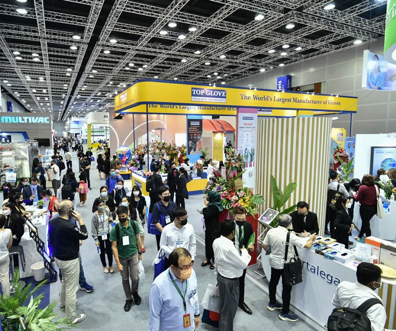 2028年马来西亚橡胶手套展IRGCEInternational Rubber Glove Conference & Exhibition参展商与海外采购商展台洽谈现场
