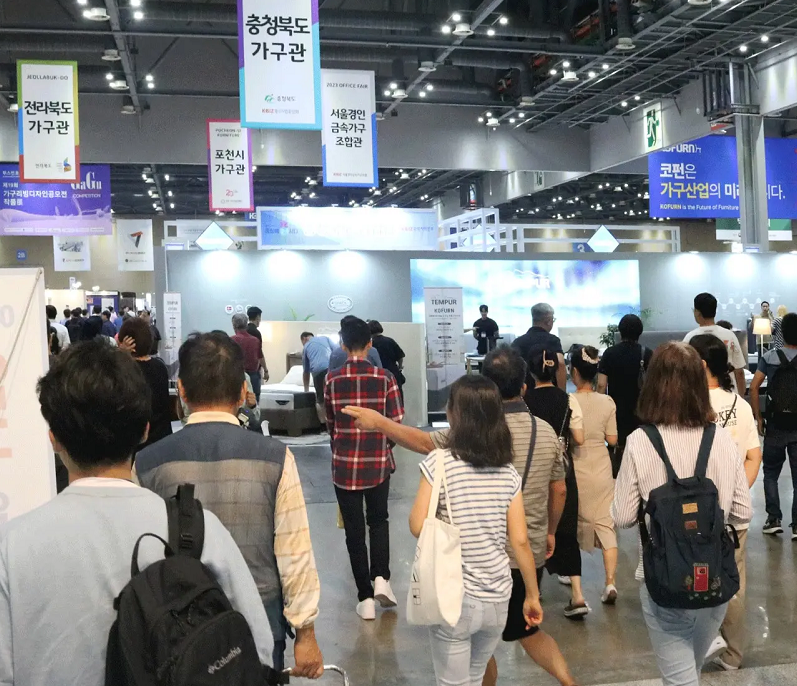 2027年韩国首尔家具、配件及木工机械展览会KOFURN展馆内部展台环境实拍