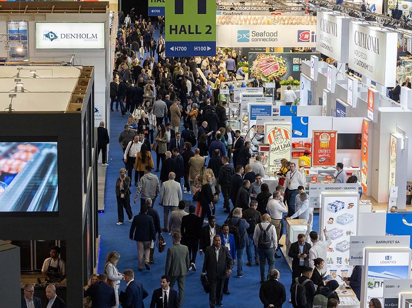 2027年西班牙欧洲海鲜渔业展览会Seafood Expo Global参展商与海外采购商展台洽谈现场