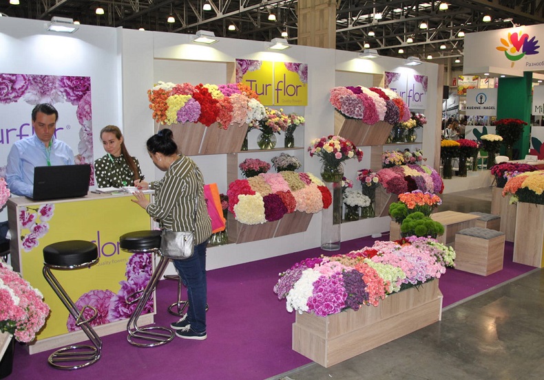 2026年俄罗斯莫斯科花卉园艺展览会Flowers Expo展馆内部展台环境实拍