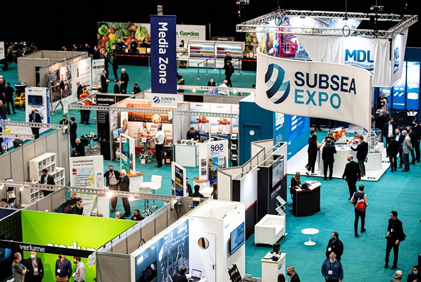 2027年英国阿伯丁海底水下作业展览会SUBSEA EXPO展馆现场,专业观众参观实况