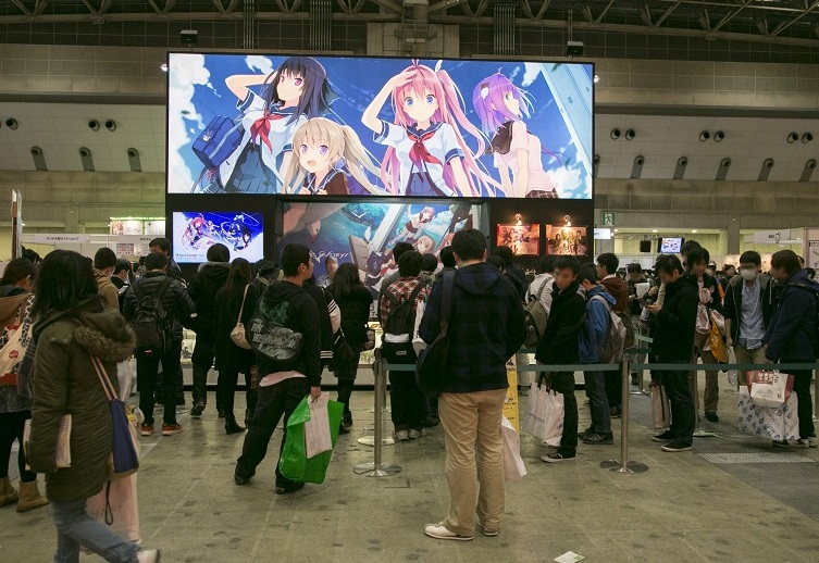 2026年日本东京动漫展览会AnimeJapan展馆现场，专业观众参观实况