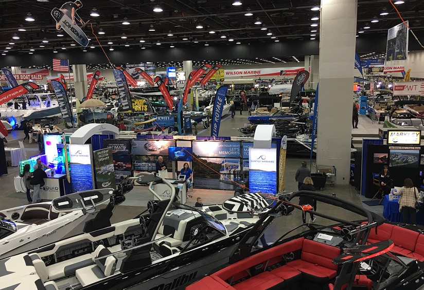 2027年美国诺维游艇展览会DETROIT BOAT SHOW展馆现场,专业观众参观实况