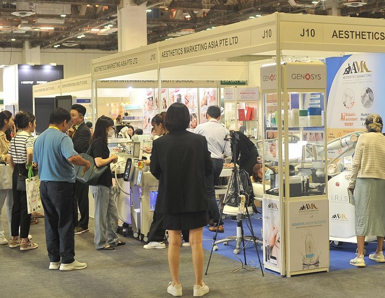 2027年新加坡美容美发展览会Beauty Asia Singapore展馆内部展台环境实拍